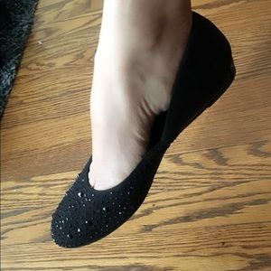 Kelly and Katie wedge embellished pump